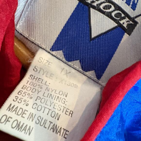 Vintage 80s Shell Shock Full Zip Jacket Track Suit Windbreaker Jewel Blue - 1X - Picture 5 of 5